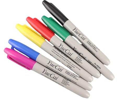 KUIDAMOS Tattoo-Hautmarker-Set, Harmlose Tinte, Feine Spitze für Glatte Markierungen Im Permanent-Make-up, 6 Stück