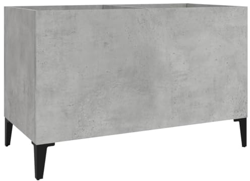 Teenpull Armoire à panneaux en matériau dérivé du bois avec portes - Grand espace de rangement - 74,5 x 38 x 48 cm - Gris béton