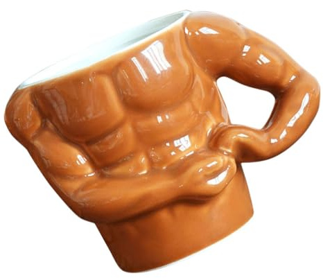 PartyKindom Creative Ceramic Muscle Mug for Coffee and Vegetable Juice, Stylish Orange Coffee Cup Suitable for Outdoors and Picnics, Sturdy and Drinkware