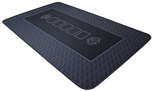 Bullets Playing Cards, Profi Pokermatte schwarz in 100 x 60cm eigenen Pokertisch, Deluxe Pokertuch, Pokerteppich, Pokertischauflage