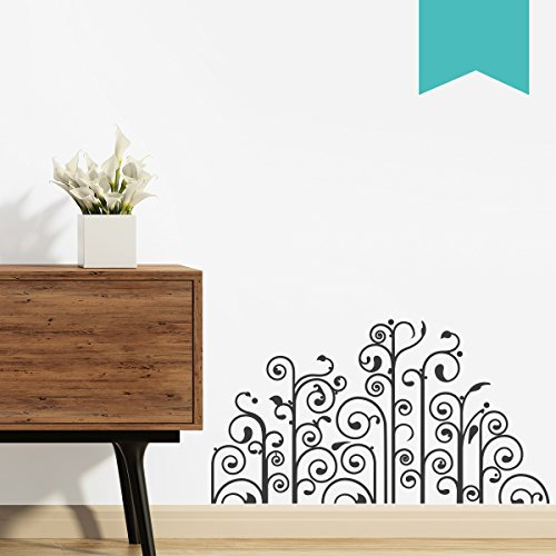 WANDKINGS Wandtattoo - Design Bodenschnörkel - 65 x 34 cm - Mint - Wähle aus 5 Größen & 35 Farben