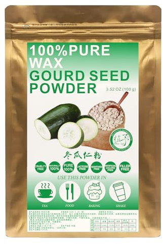 Plant Gift 100% Pure Wax Gourd Seed Powder 冬瓜仁粉 Poudre naturelle, excellente saveur pour boissons, smoothies, yaourt, torréfaction, biscuits, gâteaux et boissons 100g / 3.25oz