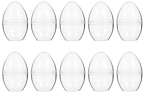 Amosfun Acryl Eier Transparente Ostereier zum Befüllen Acrylkugeln Dekokugeln Bastel DIY Ostern Party Dekoration 10 Stücke