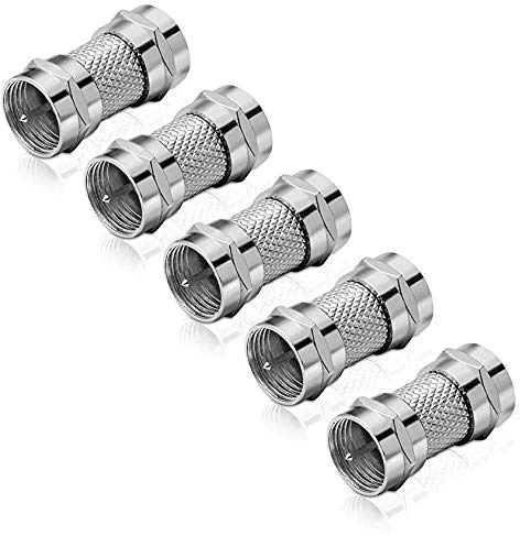 conecto Adapter F-Stecker auf F-Stecker, Doppelstecker oder auch Gender Changer genannt für F-Antennenanschlüsse (5 Stück)