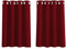 PONY DANCE Rote Gardinen Wohnzimmer Modern Kurz 2 Stücke H 90 x B 132 cm Scheibengardine Blickdicht Verdunklungsvorhänge mit Ösen Thermogardine Wärmeisolierend