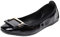 ANUFER Damen Weich Ballerinas Quadratische Zehenpartie Slip-On Wanderschuhe Lack Schwarz DX2830 EU38