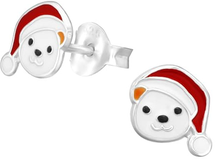 Monkimau Mädchen Ohrringe Eisbär Ohrstecker aus 925 Sterling Silver Silber