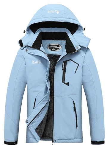 MOERDENG Women's Waterproof Ski Jacket Warm Winter Snow Coat Mountain Windbreaker Hooded Raincoat Jacket