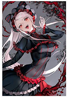 weqwe Anime Shalltear Bloodfall Overlord Leinwand-Poster, Schlafzimmerdekoration, Sport-Landschaft, Bürozimmer, Dekoration, Geschenk, 40 x 60 cm, ohne Rahmen