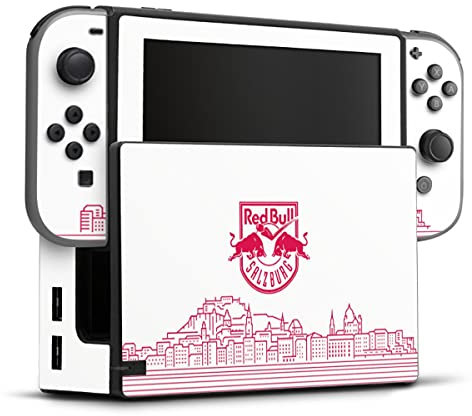DeinDesign Skin kompatibel mit Nintendo Switch Folie Sticker Eishockey Skyline EC Red Bull Salzburg