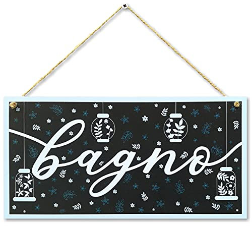 CARISPIBET Bagno | Cartello della Decorazione della Casa e del Bagno 15 x 30 cm