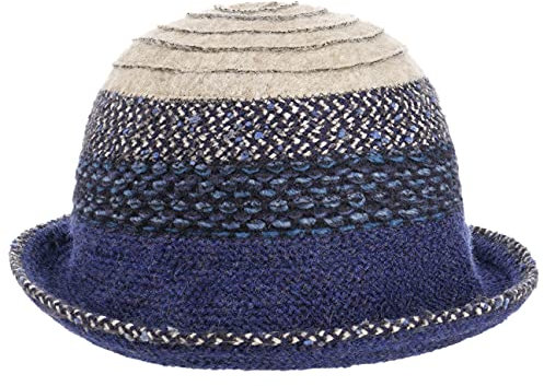bedacht Mavisa Multicolour Damenhut Stoffhut Glockenhut Damenglocke Winterhut Damen - Made in Italy Winter Herbst-Winter - One Size blau
