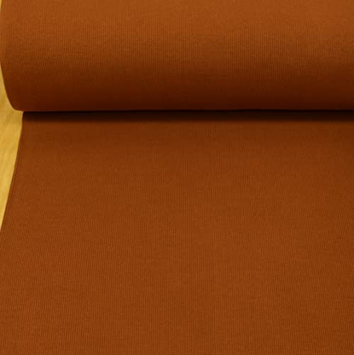 MAGAM-Stoffe Laura Bündchenstoff Grobstrick uni Bio Meterware 50cm (11. Rot Braun/Brique)