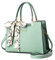 FANDARE Damen Handtasche Große Henkeltaschen Elegante Schultertasche Umhängetaschen PU-Leder Tote Beutel mit Quaste für Arbeit Schule Shopper Reise Grün