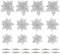 Toddmomy 12Pieces Christmas Glitter Poinsettia Flowers, Artificial Poinsettia Decorations Christmas Tree Floral Ornaments with Stems and Clips for Xmas Holiday Seasonal Decorations, Silver