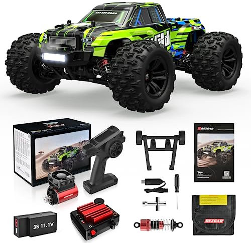 BEZGAR HP161S 1:16 4X4 RTR Brushless Schnelle RC-Autos für Erwachsene, Max 70 km/h Offroad-Brushless-RC-Truck, RC-Monstertruck mit 3S-Akku, Geschenke für Jungen im Alter von 8–12 Jahren und Erwachsene