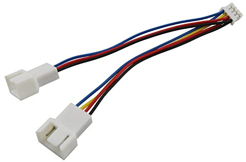 LUORNG 4 Pin PWM GPU Dual Fan Splitter Adapter Kabel für Grafikkarten 1 zu 2 Grafikkartenventilator 4 Pin PWM Temperaturregler Adapter