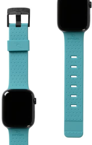 URBAN ARMOR GEAR RIP CURL x UAG Compatible with Apple Watch Band 49/46/45/44mm iWatch Series Ultra 3/Ultra 2/Ultra/4-11/SE3/SE2/SE, Soft Touch Silicone Adjustable Replacement Strap, Trestles Teal