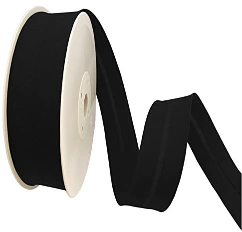 TEXTEX = 30 mm Breites Schrägband. 50% Baumwolle und 50% Polyester. Stück von 10m - (Schwarz)