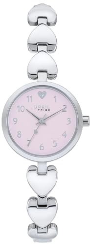 Breil, Collezione BT Heart, Orologio-Gioiello da Donna, Cassa in Acciaio, Movimento al Quarzo, con Piccole Maglie a Forma di Cuore, Cuore nel Quadrante, Diametro 28 mm, Rosa