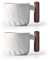 BlogBlog Ceramic Espresso Cups with Wooden Handle Espresso Shot Cups Ceramic Tea Cups Porcelain Demitessa Cups for Coffee or Tea, 3oz (white, 2)