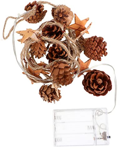 Artibetter 1 Stück 20 Weihnachtslichterkette Weihnachts-led-leuchten Dekoration Für Weihnachtsfeiern Led-lichterkette Rustikaler Baumschmuck Christbaumschmuck Hölzern Drinnen Weihnachtsbaum