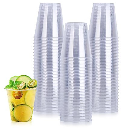 Iceten 100 1.5oz Small Clear Durable Plastic Shot Glasses, Multi Use Sampling Cups