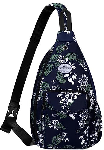 HUA ANGEL Stylisch Brusttasche Crossbody Bag Leichter Blumenmuster Rucksack Damen Wasserdicht Klein Sling Bag Brusttasche UmhäNgetasche Damen Mit Flaschenfach FüR Reisen Sportlich Wandern