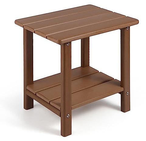 Apolimi Adirondack Beistelltisch für den Außenbereich, 2-stöckig, stabiler Terrassen-Beistelltisch, wetterbeständig, 41,9 cm, massiver Beistelltisch für Terrasse, Pool, Veranda