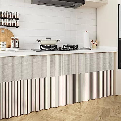 Liveinu Cortinas Cortas, Cortinas de Debajo del Fregadero, Cortina para Café, Cortinas de Puerta de Estilo nórdico, sombreado y ventilación, Beis 6, 100x70cm