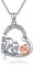 JERWLI Eichhörnchen Kette 925 Sterling Silber Nettes Eichhörnchen Anhänger Halskette Eichhörnchen Schmuck Geschenke für Damen Mädchen Eichhörnchen Liebhaber