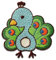 Mono-Quick Pfau Tier - Aufnäher, Bügelbild, Aufbügler, Applikationen, Patches, Flicken, zum aufbügeln, Größe: 4,9 x 4,1 cm