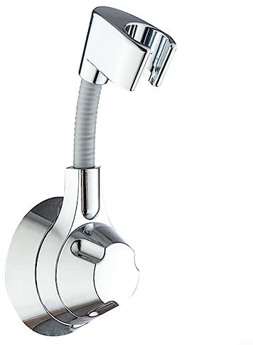 EpheyFIF Support de pommeau de douche réglable argenté à ventouse amovible sans perçage pour salle de bain