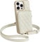 CUSTYPE für iPhone 15 Pro Hülle mit Band, Geldbörse Hülle aus Mikrofaserleder, Handykette Hülle für Apple iPhone 15 Pro Beige 6,1”