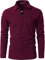 LIUPMWE Mens Polo Long Sleeve Shirt Cotton Golf Giraffe Tennis T-Shirt Tops,Red-09,M