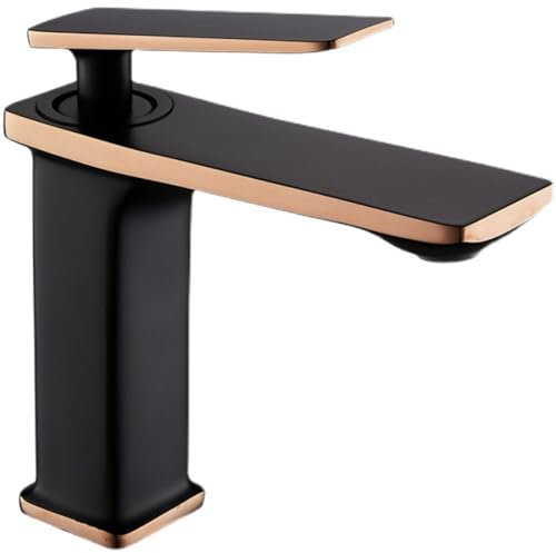 Mitigeur Lave Main Bassin Robinet Chaud Et Froid Salle De Bain Or Meuble De Salle De Bain Lavabo Blanc Lavabo De Salle De Bain Tout En Cuivre, Noir + Or Rose