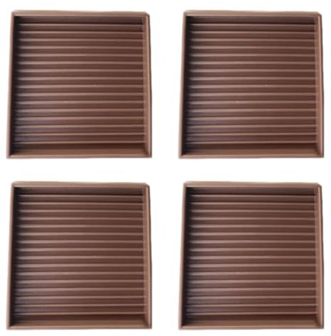 Möbeluntersetzer, 4 Stück, 6,4 cm, rutschfeste Gummi-Möbelfüße für Tisch, Stuhl, Sofa, Klavier (braun)