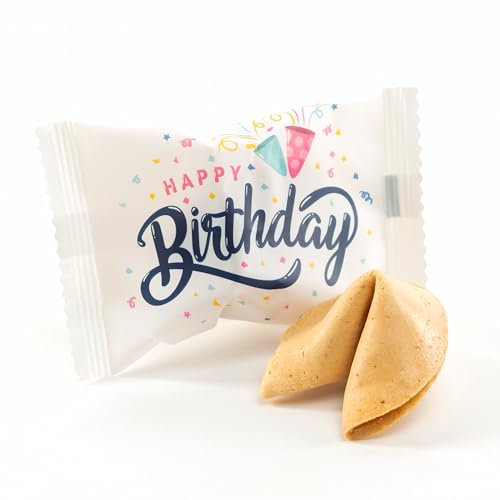 Lucky Treats - Geburtstags Glückskekse - 50 Stück - Happy Birthday - Mit liebevollen Botschaften - Perfekt für Geburtstagsfeiern & als liebevolles Gastgeschenk