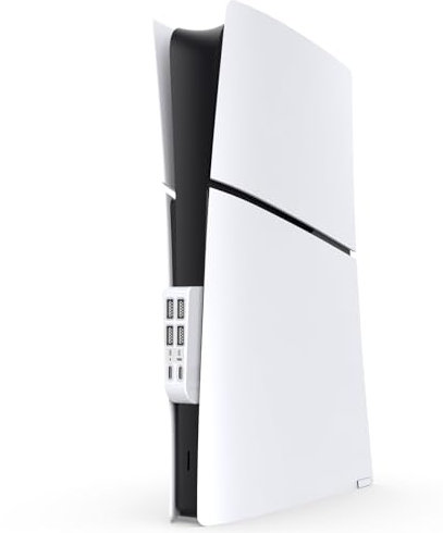 Hub USB Console pour PS5 Slim, Adaptateur Chargeur 6 Ports pour PS5 Slim (Blanc)