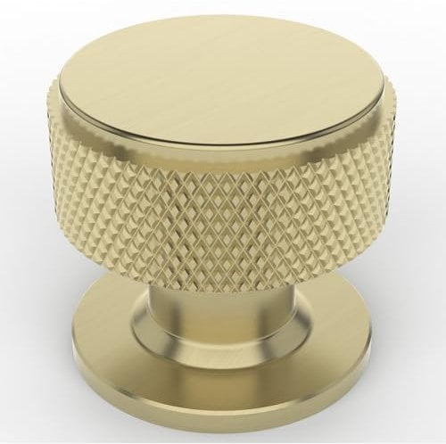 FURNIWARE Pack of 10 Brass Knurled Cabinet Knobs, Vintage Kitchen Handles, Aluminium Drawer Pulls for Cupboards, Dresser, Wardrobe