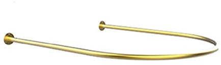 Tringle à Rideau en métal en Forme de U – Tringle à Rideau de Douche – Tringle à Rideau pour Cabine d'essayage de Magasin de vêtements – Tringle à Rideau avec Anneau de Rideau (Couleur : doré, Taille