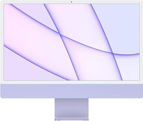 2021 Apple iMac mit Retina 4.5K Display und M1 Chip with 8-core GPU (24-Zoll, 8GB RAM, 256GB SSD) (AZERTY French) Purple (Generalüberholt)