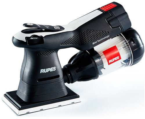iBrid HSE73/BLX Mini ponceuse à main Orbital 2 mm Batterie 18 V RUPES Bigfoot Disque abrasif rectangulaire 80 x 130 mm Kit 2 batteries chargeur filtre coffret Mod 2024 iBrid HSE73/BLX