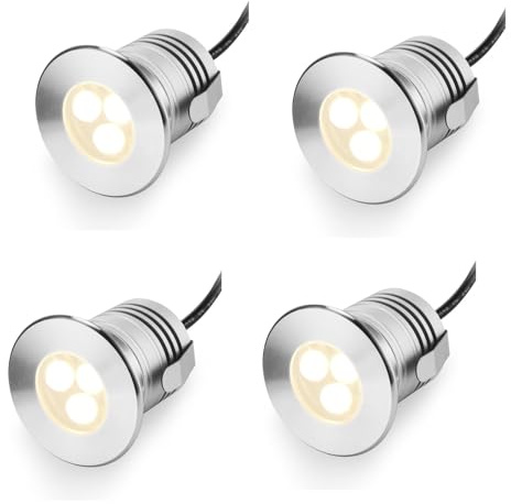 Incasso Faretto Subacquei - Faretti Piscina, Mini Luci Subacquee A LED Da 3W Per Piscine, Luce Subacquea Impermeabile IP68 Da 12V A 24V CC, Per Piscine Interrate E Fontane(Cool White-6000K,4PCS)