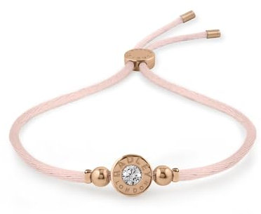 RADLEY Women's Plated Stone Set Cord Friendship Bracelet (Pink)