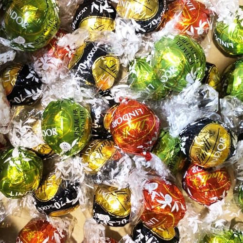 COCOJOY Mix Cioccolatini Assortiti in Confezione da 1kg in 4 gusti Lindt Lindor da provare extra fondente - latte - pistacchio - bianco -idea regalo Natale, san Valentino