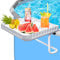 Poolbar, oberirdische Poolbar mit 2 Getränkehaltern, Pooltisch für Getränke und Snacks, passend für oberirdische Pool-Zubehör mit 7,6 cm oder weniger Rahmen (weiß)