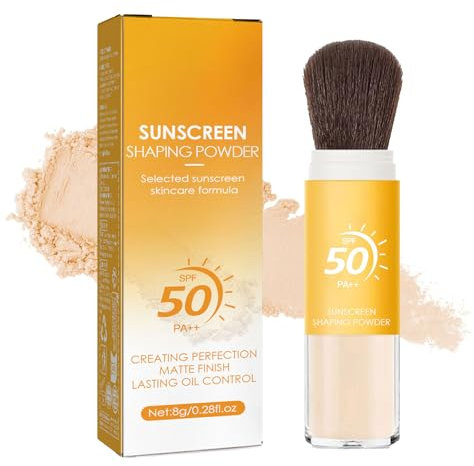 Powder Sunscreen for Scalp SPF 50, Scalp Sunscreen Setting Powder for Face, Mineral Sun Protection for Oil Control, Long Lasting Makeup Setting Powders Suitable For All Types of Skin
