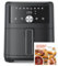Friggitrice ad Aria Calda Senza Olio 6L, Air Fryer Design Compatto con Touch Screen Digitale, 8 Programmi (Ricette Italiane), Silenziosa (<50dB), Ideale per Famiglie, 1500W, Color Nero