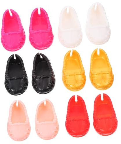 Yardwe 6Paare Mini Puppenschuhe für Mädchen Niedliche Kunststoffschuhe für Puppen für Puppenliebhaber